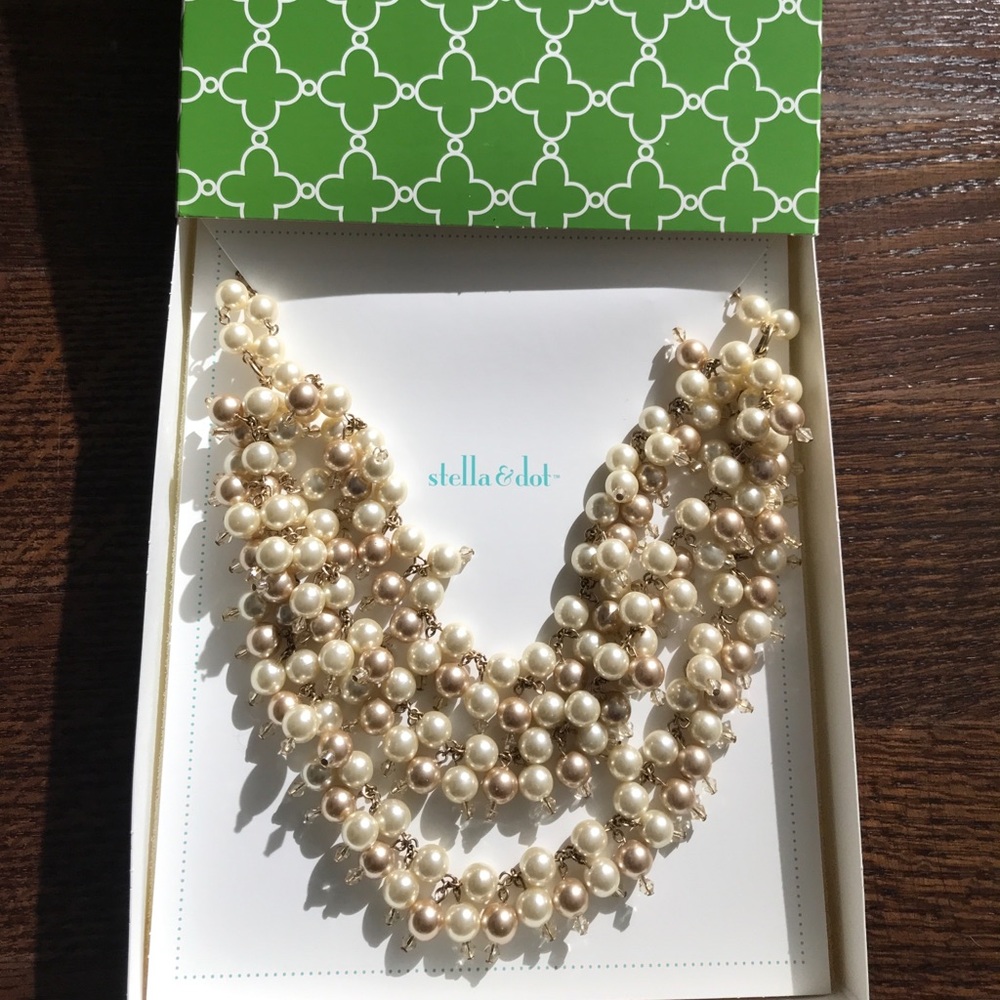 Stella & Dot Multicolor Pearl statement necklace